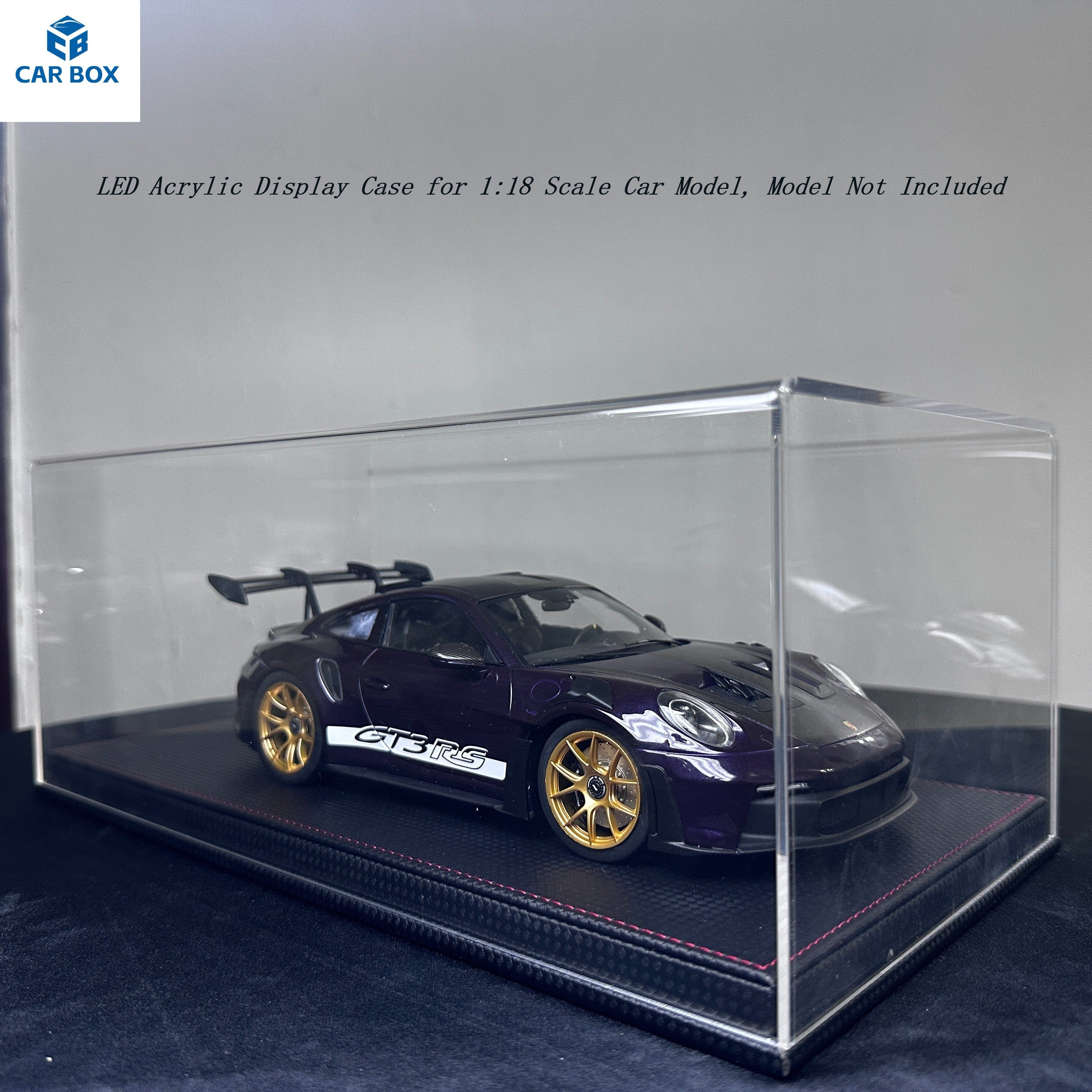 1:18 Scale Universal Acrylic Display Case with Leather Base for Car Models