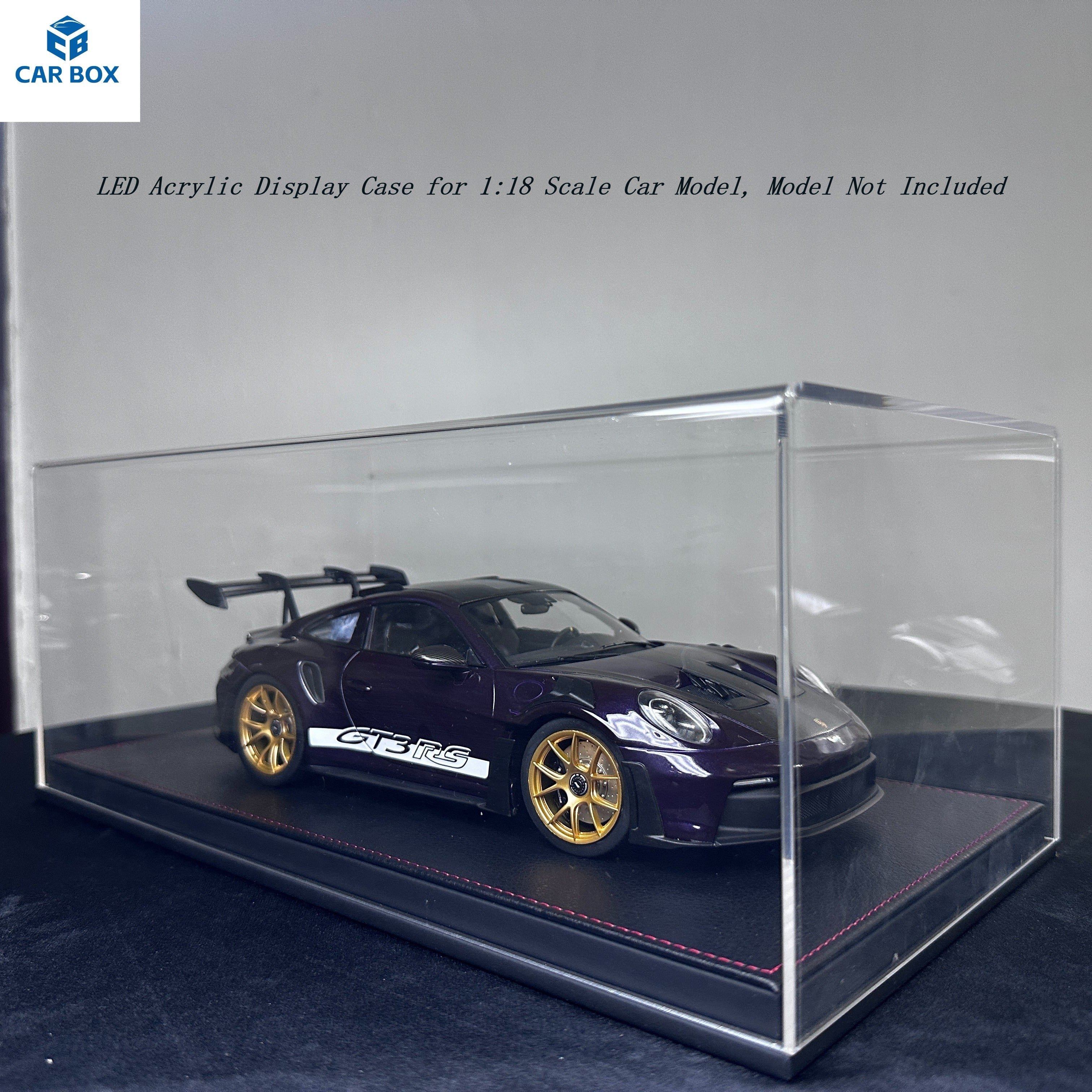 1:18 Scale Universal Acrylic Display Case with Leather Base for Car Models