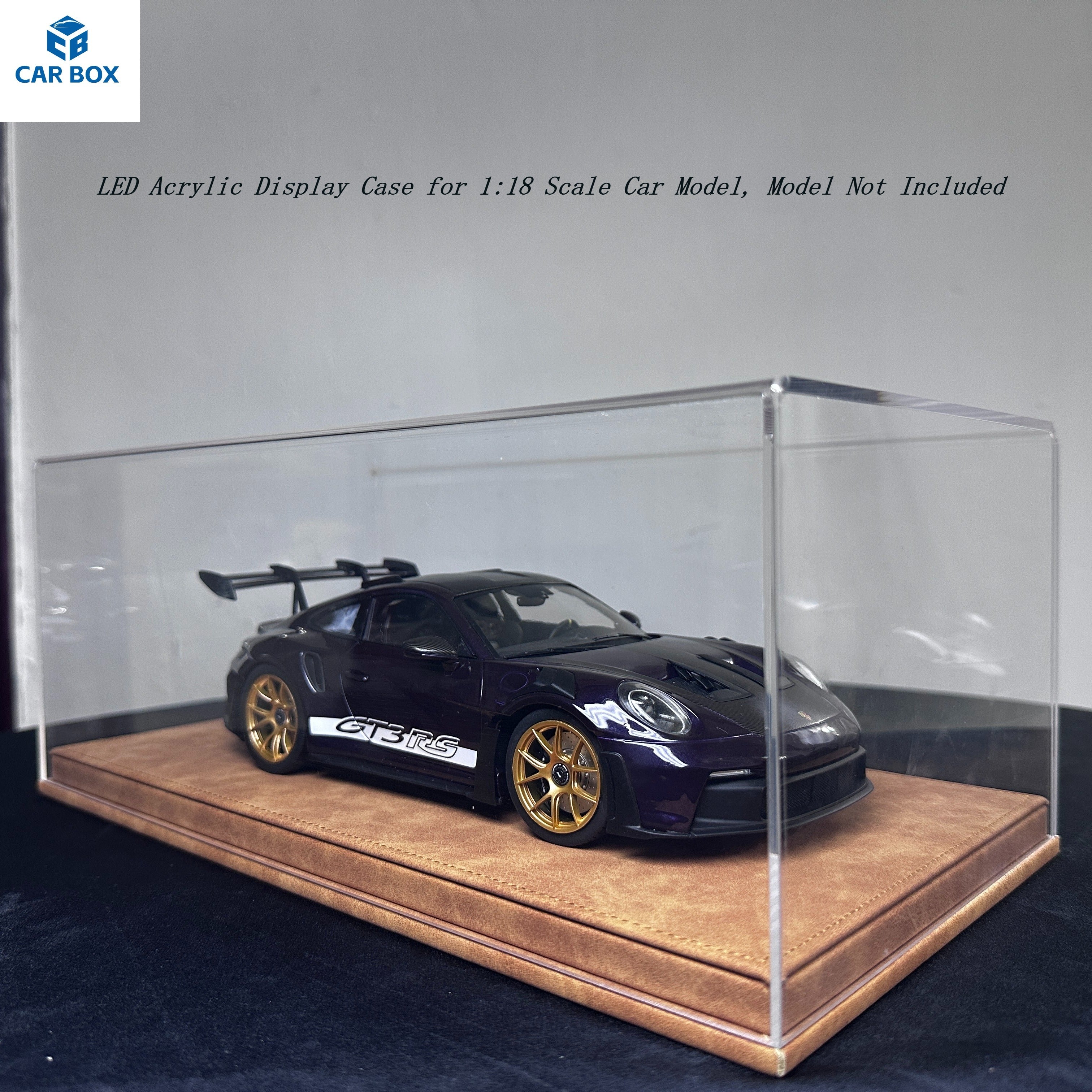 1:18 Scale Universal Acrylic Display Case with Leather Base for Car Models