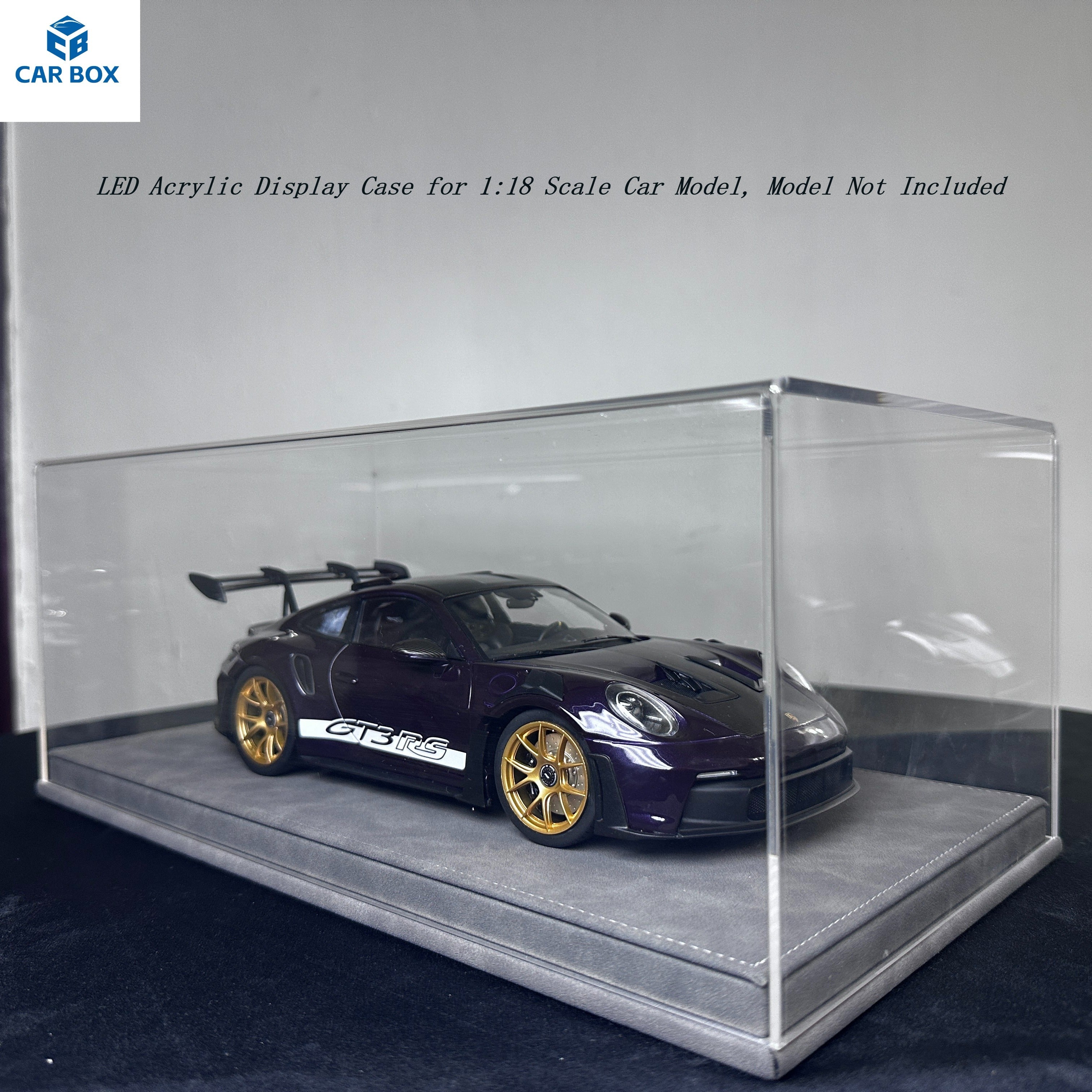1:18 Scale Universal Acrylic Display Case with Leather Base for Car Models