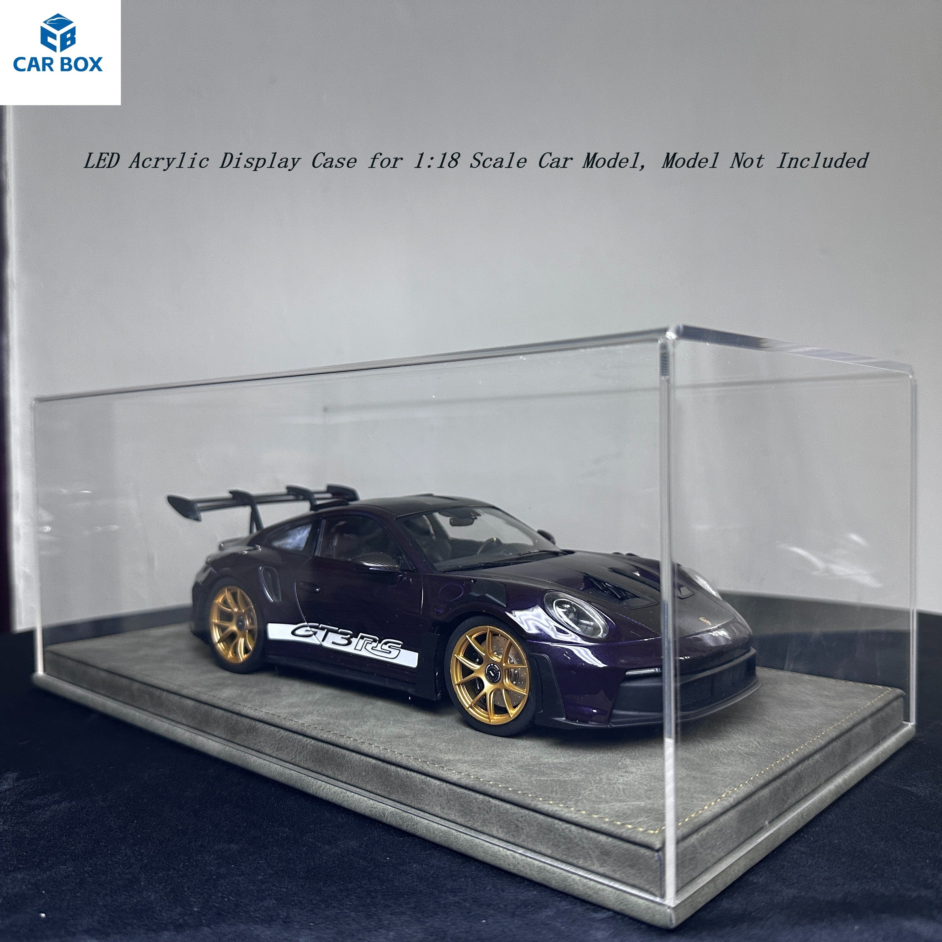 1:18 Scale Universal Acrylic Display Case with Leather Base for Car Models