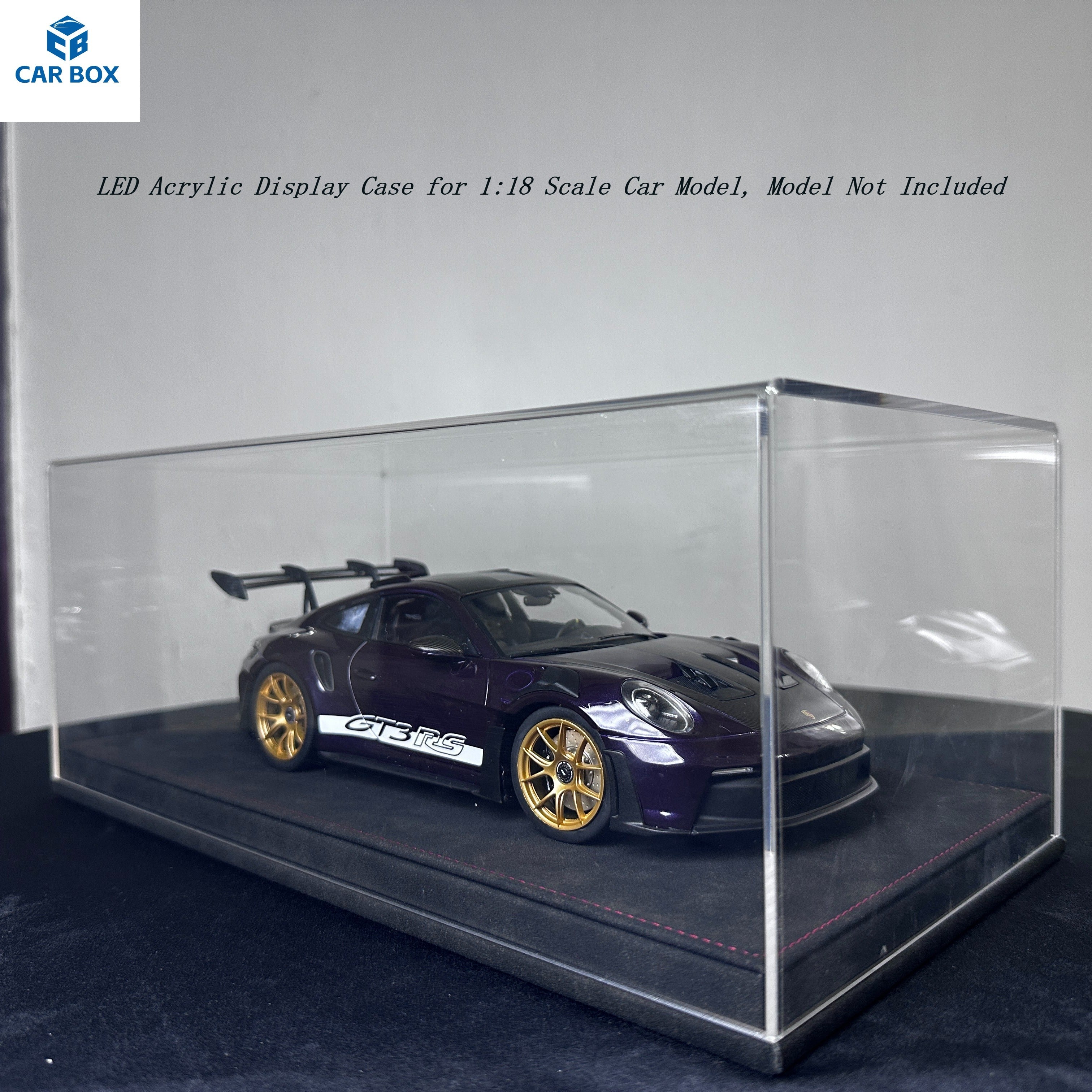 1:18 Scale Universal Acrylic Display Case with Leather Base for Car Models