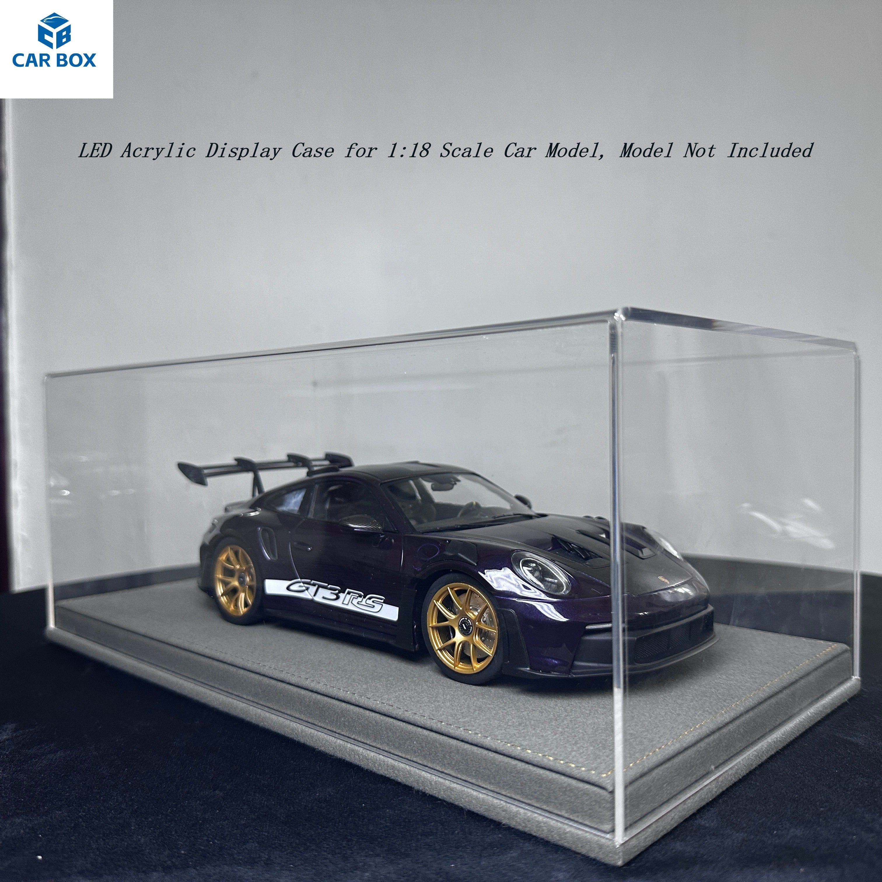 1:18 Scale Universal Acrylic Display Case with Leather Base for Car Models