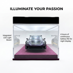 1:18 Universal LED Car Model Display Case with Leather Base